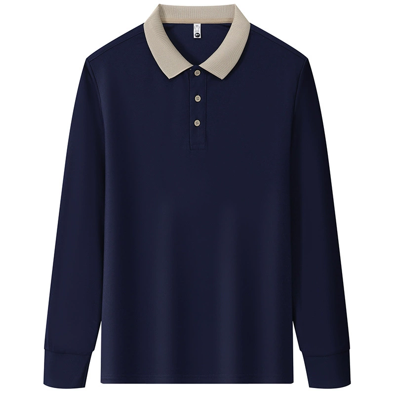 Рубашка поло с длинными рукавами мужская летняя рубашка с лацканом топ 230 г модная повседневная дышащая рубашка Поло