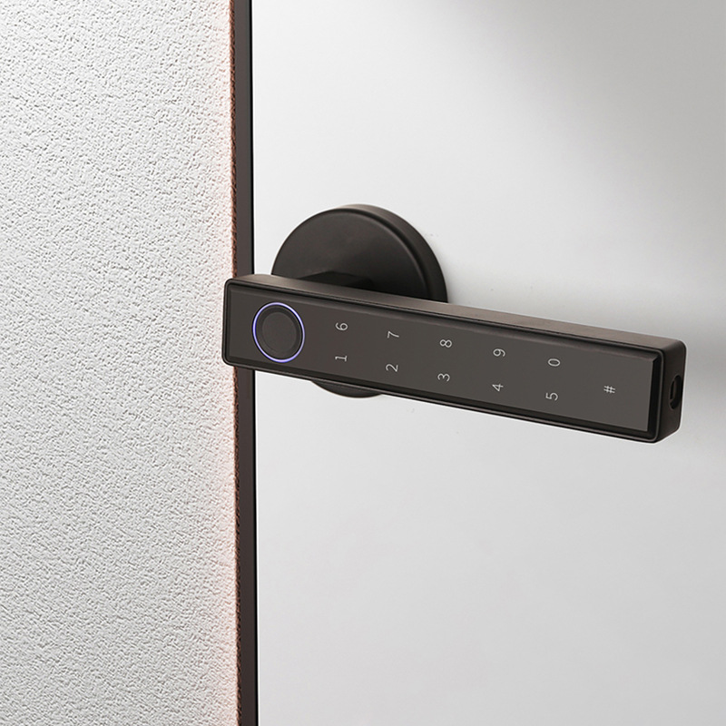 室内家用木门单舌球形智能指纹密码锁涂鸦指纹锁办公室房间卧室