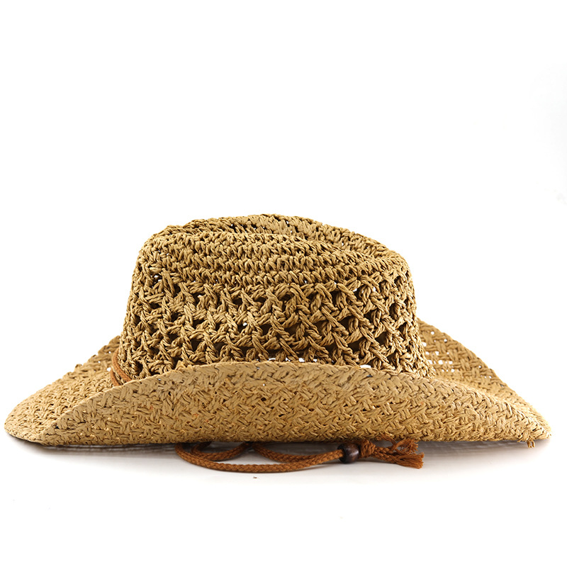 Unisex Retro Western Cowboy Straw Hat For Beach And Outdoor Travel_voghion.com