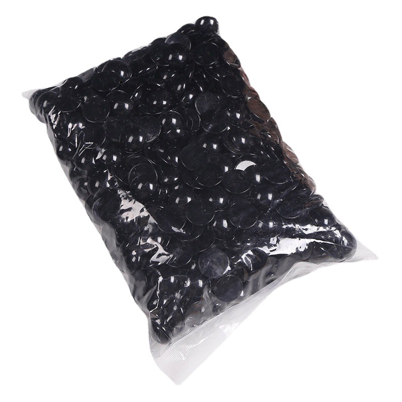 En stock brillante ojos de acrílico plana bolsa grande al por mayor sin rebabas tamaño todos DIY ojos negros