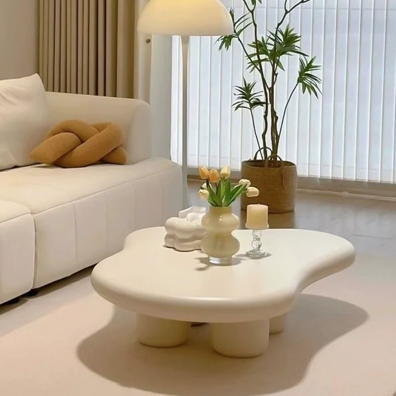 云朵茶几北欧家用客厅简约现代小户型异形桌奶油侘寂风网红茶桌子|undefined