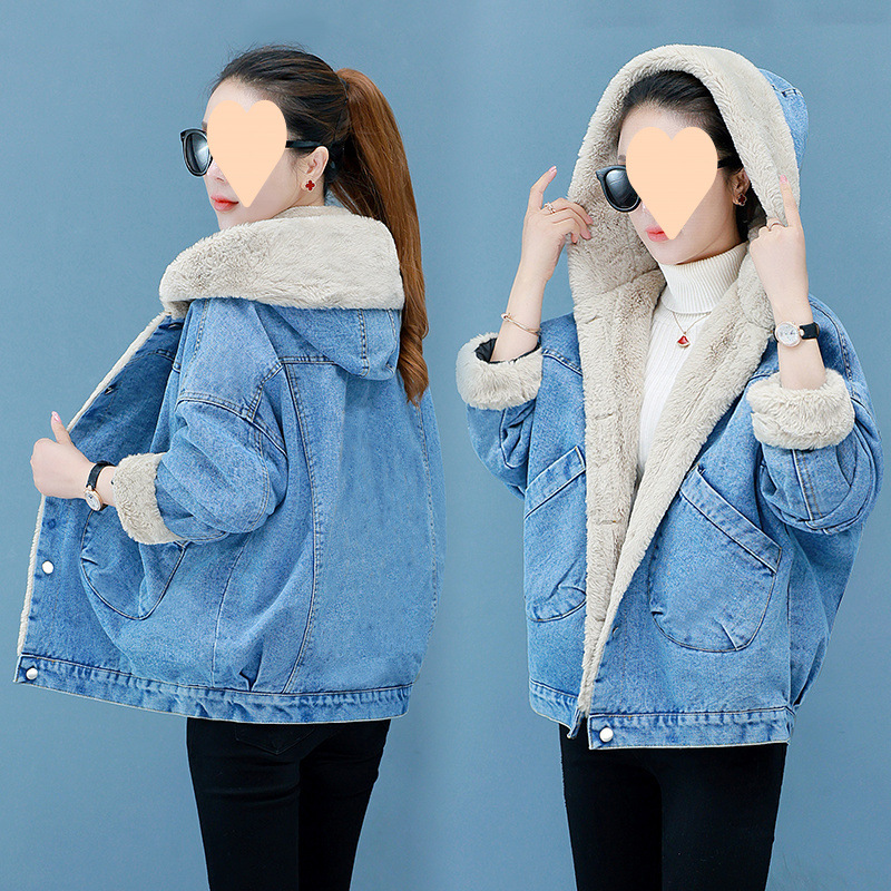 Denim jacket for women in autumn and winter new style denim jacket large size loose women's jacket cotton jacket cotton jacket