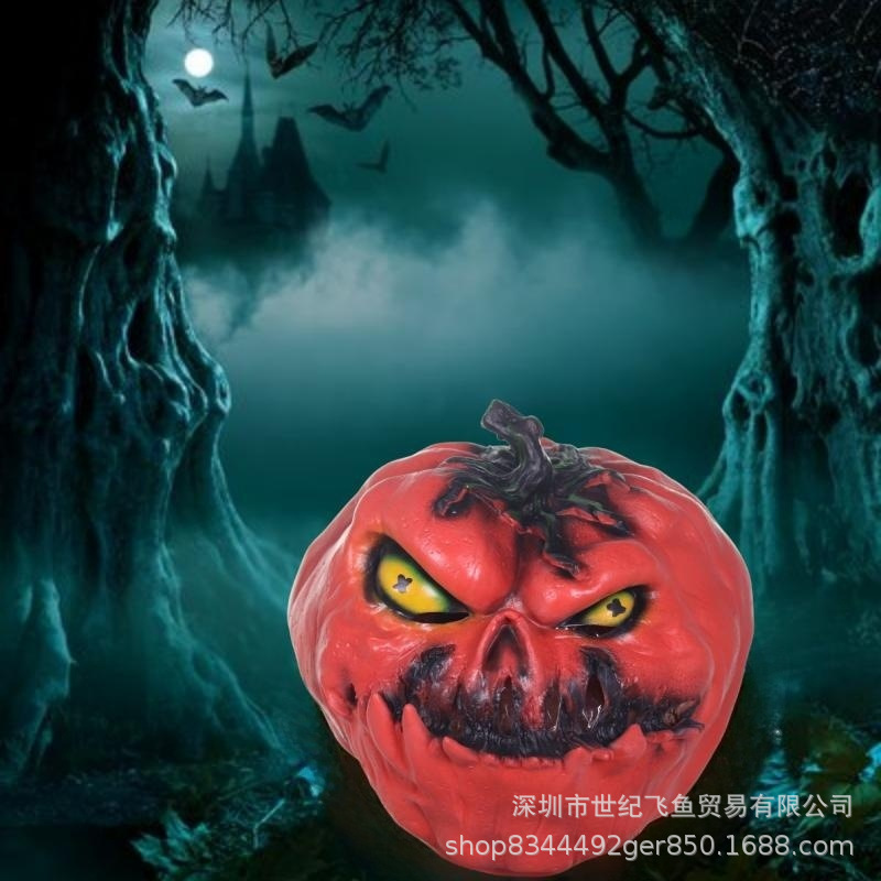 Máscara naranja de calabaza transfronteriza Halloween Bola fiesta horror accesorios de miedo en vivo ambiente de truco o trato vestir