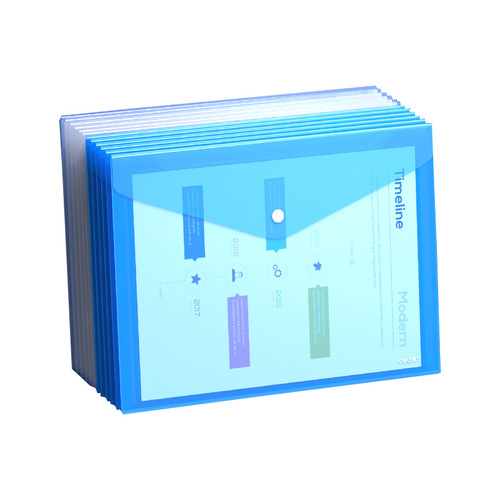 Deli Document Bag A4 Transparent Document Storage Bag Office Supplies Wholesale Waterproof Stationery Official Document Snap Information Bag