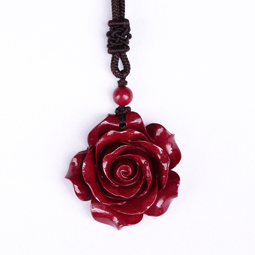 Natural Cinnabar Rose Ring Pendant Earrings DIY Braided Ring Rose Bracelet Bracelet Live Supply
