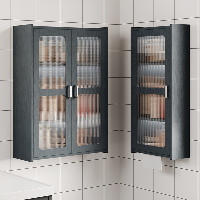 Toilet Bathroom Wall Cabinet Rack Washstand Cosmetic Storage Cabinet Waterproof Wall Hanging Punch-free