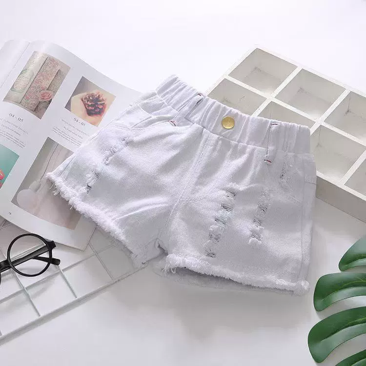 Летняя джинсовая юбка, шорты, черные и белые детские тонкие хлопковые брюки, корейский стиль, для подростков