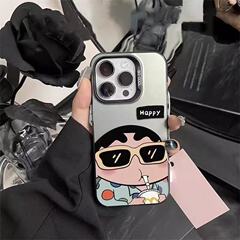 墨鏡小新 Apple 17Promax用スマホケース 個性的で元気なケース iPhone16/15/14対応 テキスト13