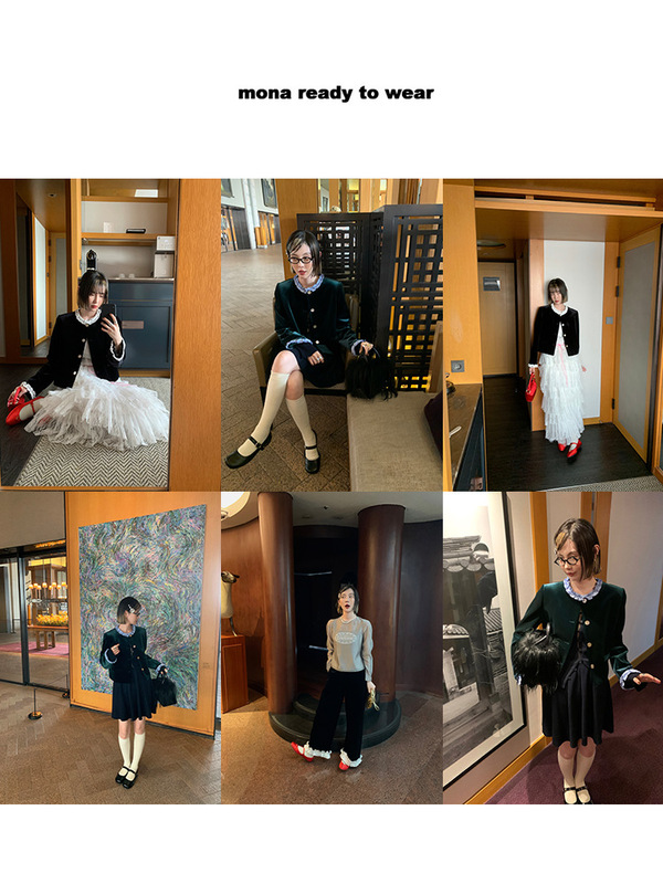 MONA 时尚上衣外套 中腰短裤木耳边长裤女套装小个子2025早秋新款|undefined