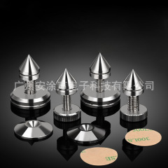 純粋な銅のロジウムメッキのスピーカーの免震の足の釘の発熱のhifiの音響の部品の丸い角のラックの足の釘のパッド