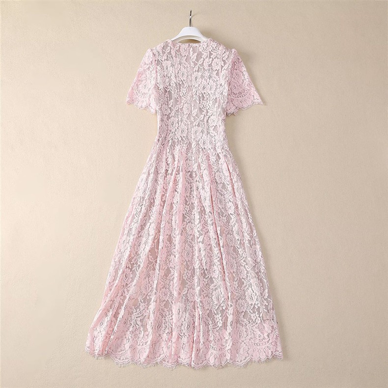 1201-01蕾丝订珠裙面料骨线蕾丝S码肩宽34胸围86腰围