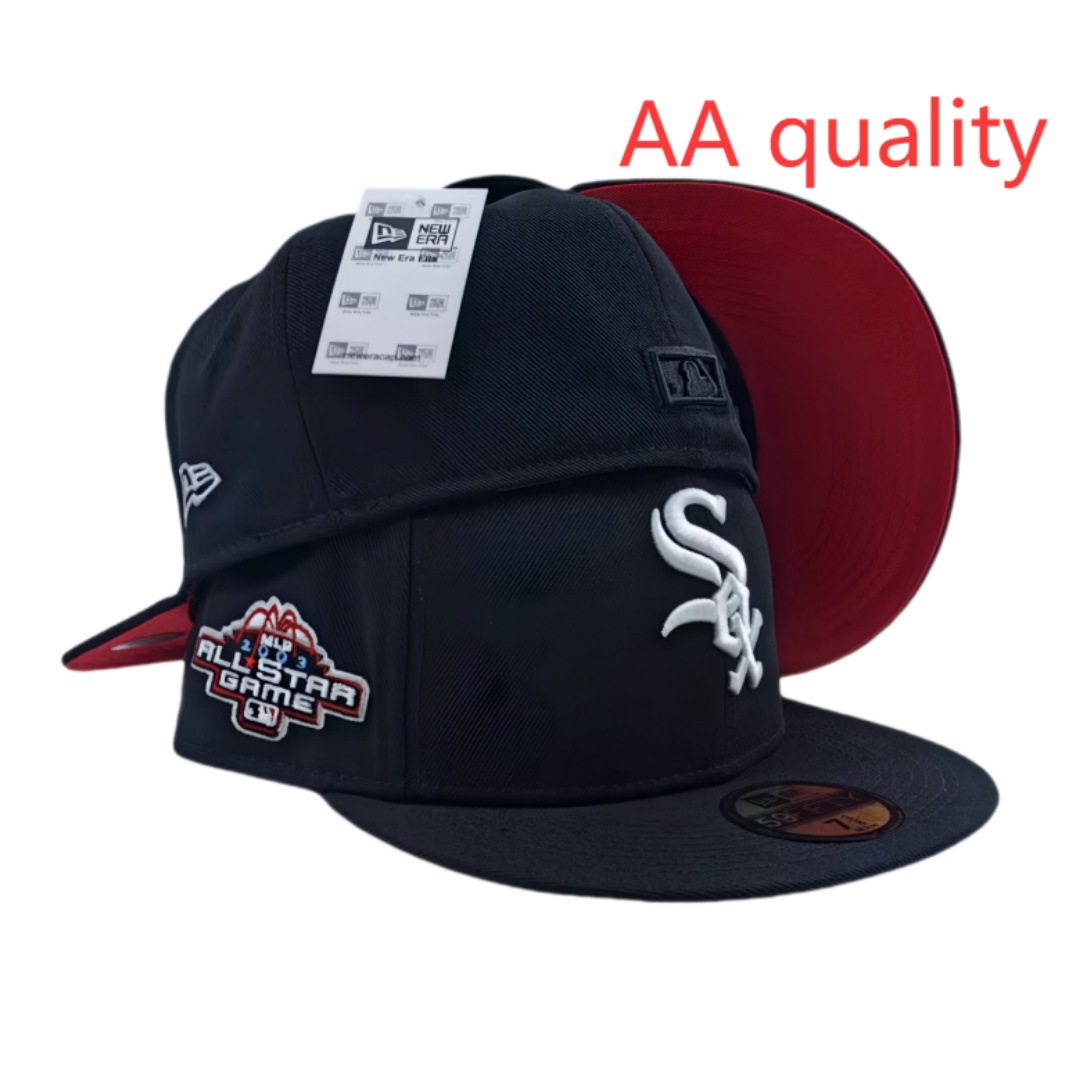 2025 nueva venta caliente exportación transfronteriza MLB gorra de béisbol AA patrón ala plana tamaño de moda sombrero de ala plana