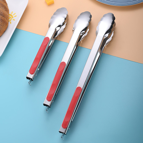 Stainless steel food tongs kitchen household barbecue tongs spicy bread tongs barbecue tongs steak food tongs