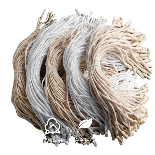 Hanging grain factory wholesale clothing tag rope cotton wax rope hand-wear tag lanyard bullet tag lanyard