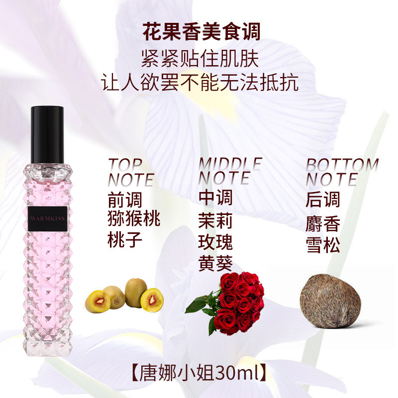 Transmisión en vivo caliente Donna Adventure Miss White Rose Perfume Lady Durable Fresh Dating Student Eau de Toilette