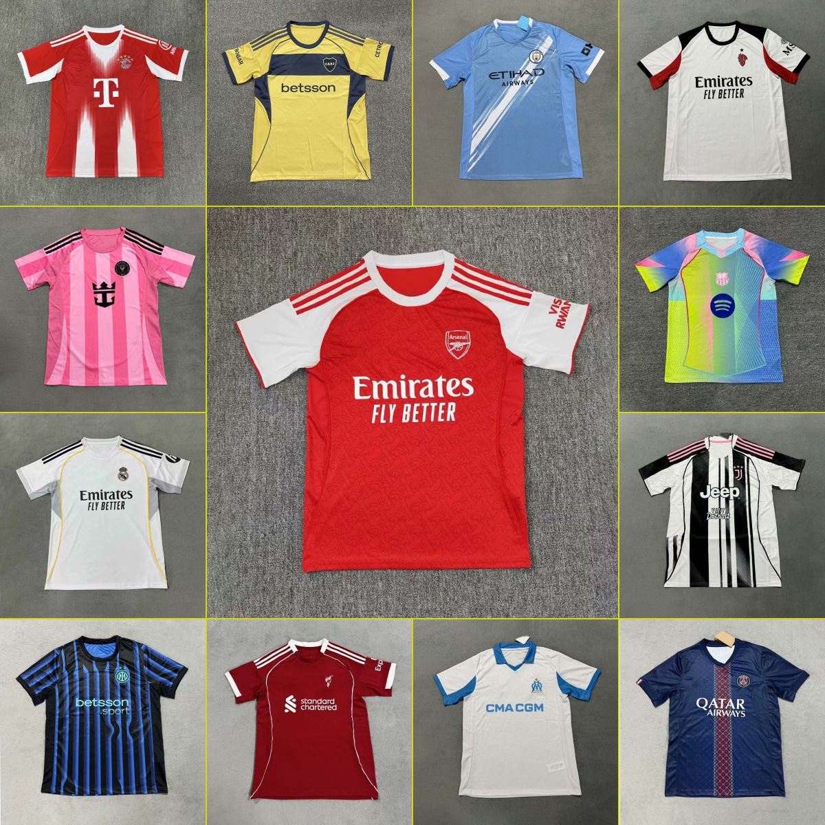 Arsenal Jersey Real Madrid Barcelona Paris Manchester City Ac Inter Chelsea Juventus Dortmund Boca Marseille Football Jersey