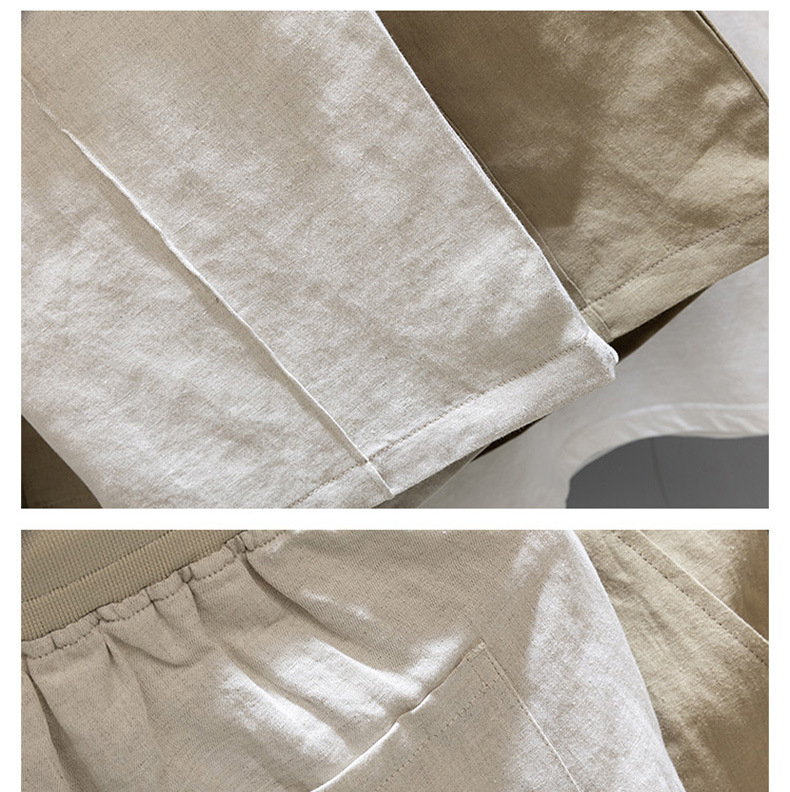 Men's Summer Linen Shorts Casual Mid-Length Beach Pants Cotton And Linen Five Point Comfortable Loose Fit_viptrois.com