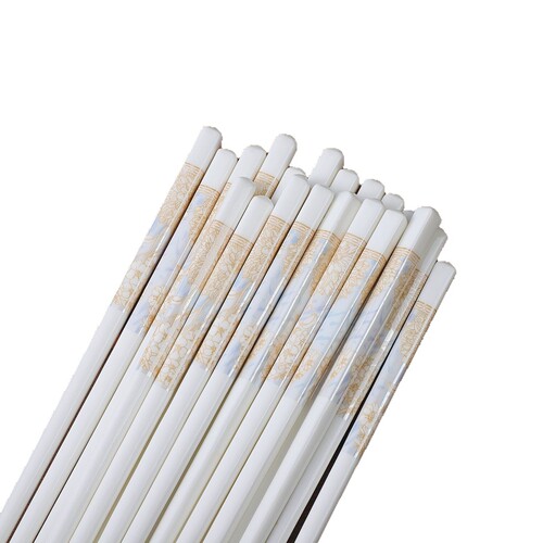 Ceramic chopsticks for home use—high-end, antibacterial and mold-resistant; Jingdezhen ceramic chopsticks—shatterproof, non-slip, and high-temperature resistant—new design.