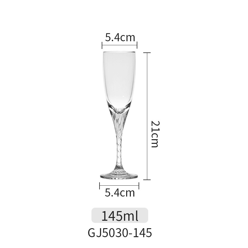 Copa de champán, barra de PC gruesa de alto valor, vino dulce comercial, copa de vino blanco, copa de acrílico transparente
