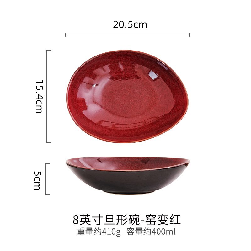 8 pulgadas Diner Bowl-Horno Rojo