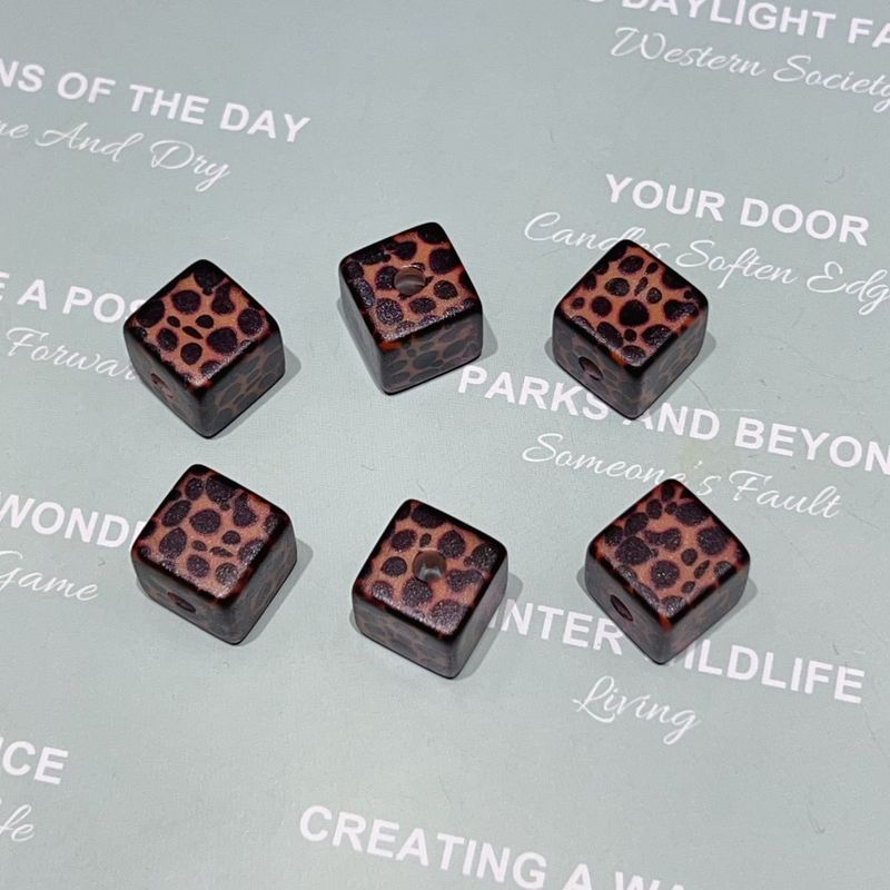 アクリルプリントブラックヒョウ柄スクエア DIY 携帯電話チェーンビーズバッグぶら下げルースビーズジュエリーアクセサリークロスボーダーライブブロードキャスト|undefined