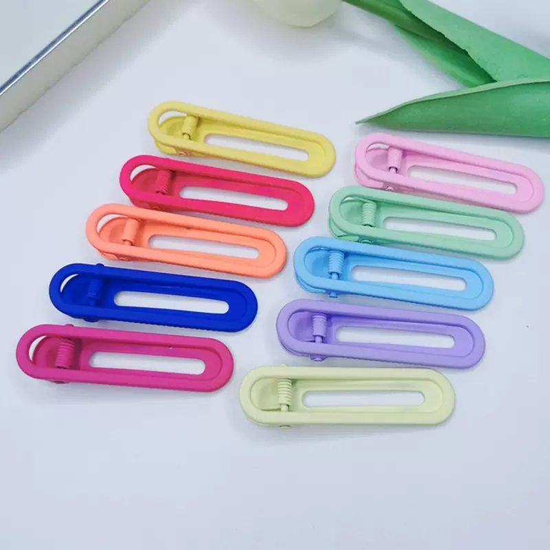 6cm糖果色bb夹U形无痕鸭嘴夹哑光磨砂手感漆发夹少女刘海夹侧边夹
