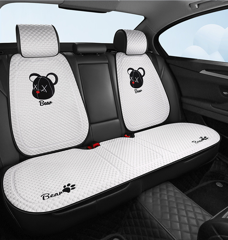 Car Summer Cool Cushion Seat Cushion Four Seasons Universal Breathable and Ventilated Cute Cartoon Car Interior Cushion Single Piece Seat Cover
