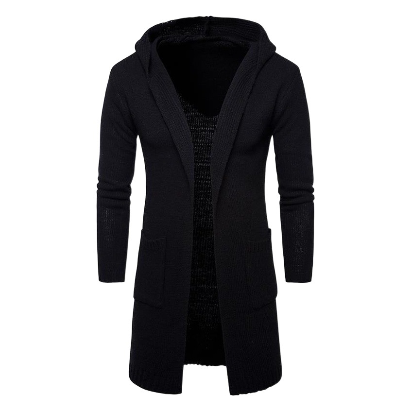 2026 New Cross-Border E-Commerce Men's Hooded Thick Cardigan Sweater Trendy European and American Style Knit Sweater