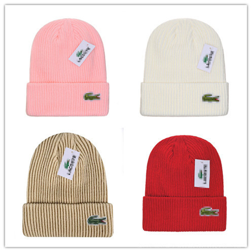 L.A.C.O.S.T.E Crocodile Knitted Hat Beanie Baseball Cap Letter Embroidery Fashion Hat Beanie 3