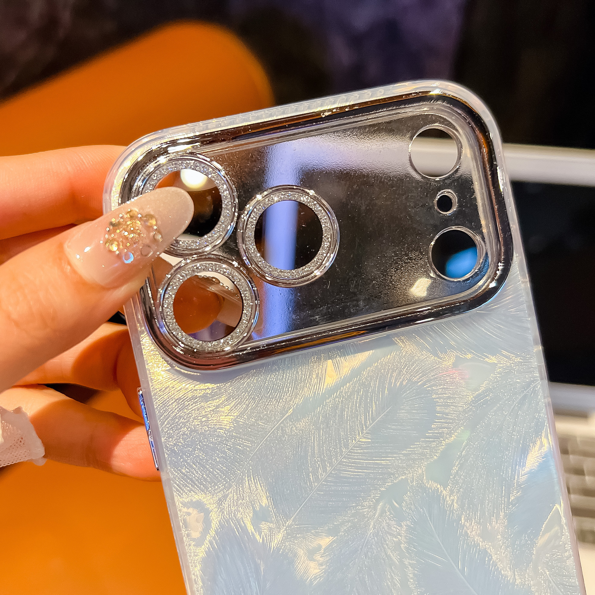 双面覆膜IMD适用iPhone17Air手机壳苹果16ProMax羽毛纹防摔保护套