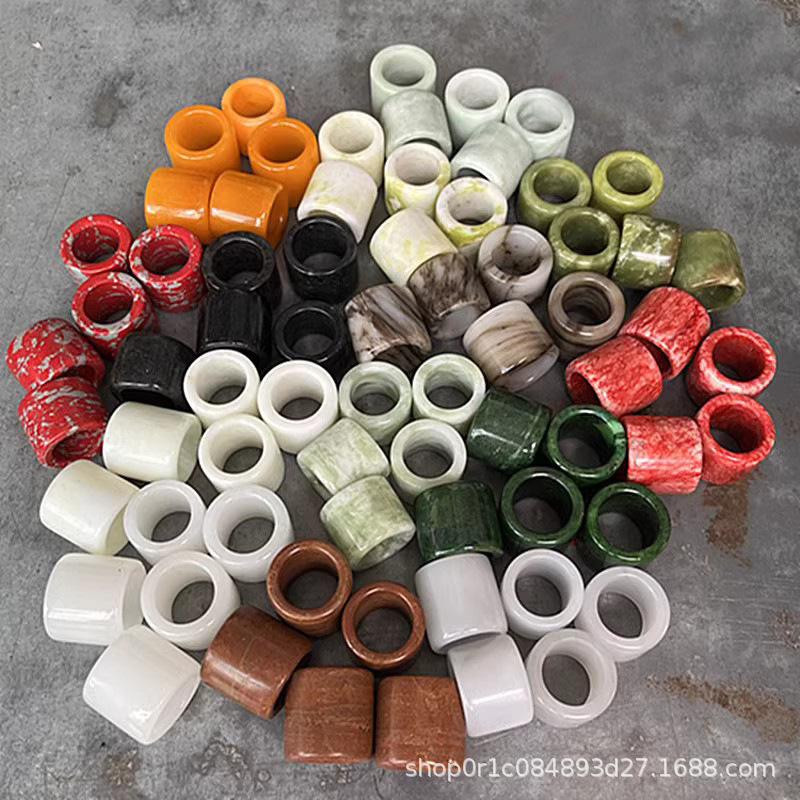 岫玉白玉蓝田玉石烤色扳指环射箭女男士款大拇指戒指文玩复古宫廷