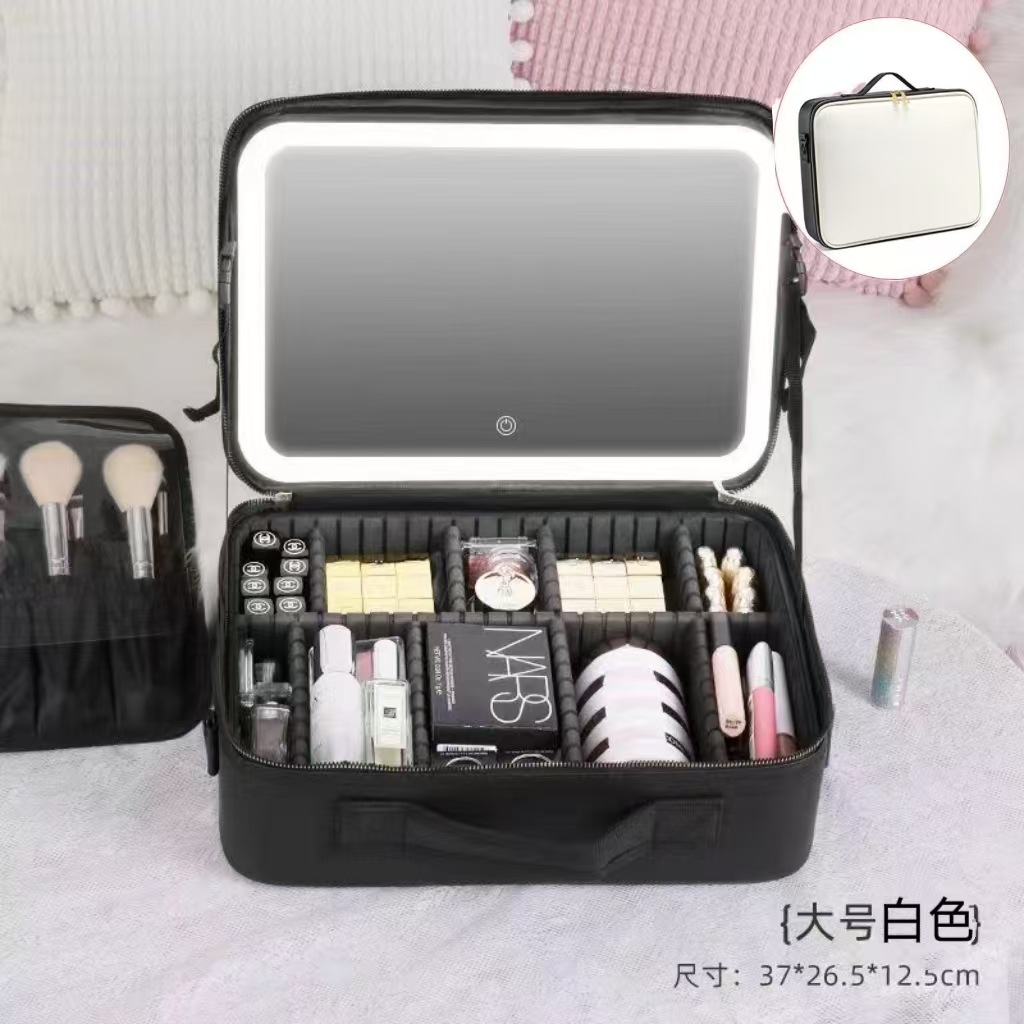 대형 흰색 및 검정색 LED 조명 탈부착 가능 + 어깨 끈 + 수하물 걸기 가능
