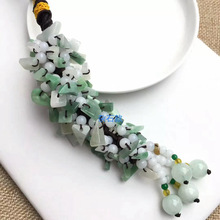 定制加工玉料玉石玉挂件 缅甸翡翠三彩平安扣 葫芦车挂装饰吊坠