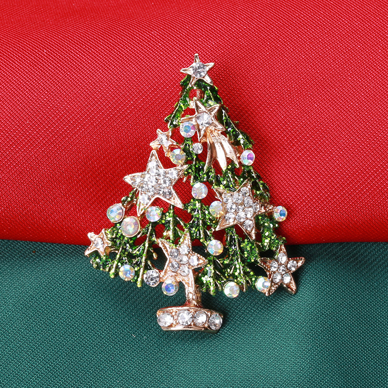 Fashion Christmas Tree Alloy Inlay Rhinestones Women's Brooches display picture 4