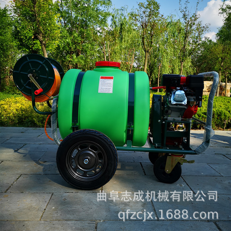 园林杀虫汽油推车打药机160升地面高压清洗机拉管式高压打药机