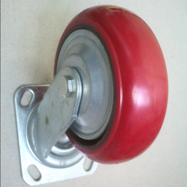 供应8寸工业PU韩式带防尘盖圆弧顶面重型脚轮万向轮 脚轮万向轮