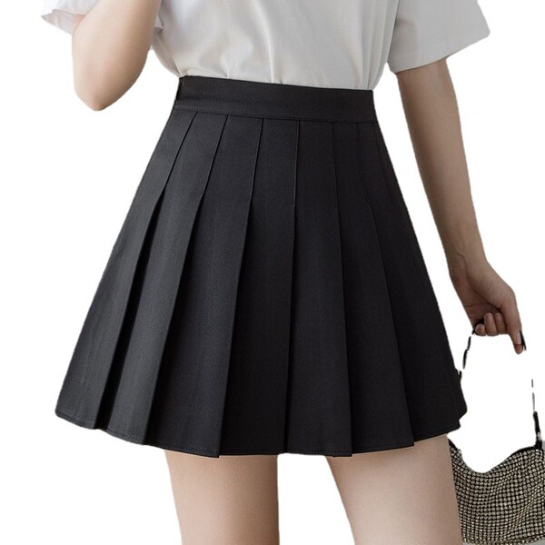 Colored demi-season pleated skirt