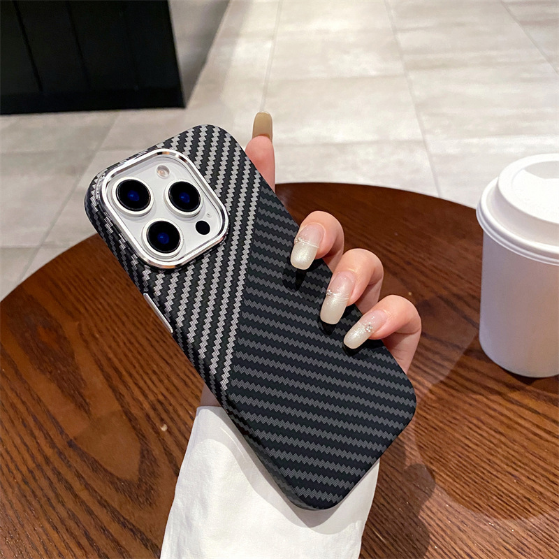 凯夫拉纹理适用苹果17手机壳磁吸iPhone16水贴14金属15Promax硬壳|undefined