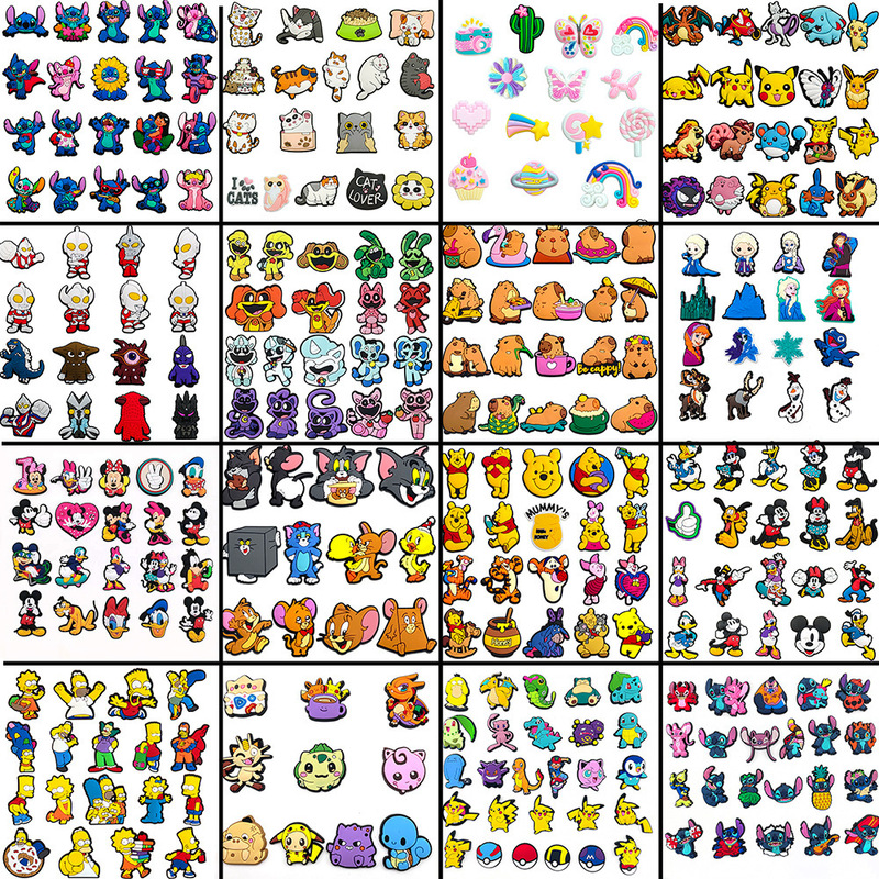 84 Sets of Exquisite Hot-Selling Anime Sets, Zhibixing Shoes, Flower Soft Rubber Shoe Buckles, DIY Clogs Accessories, Cute Decorations