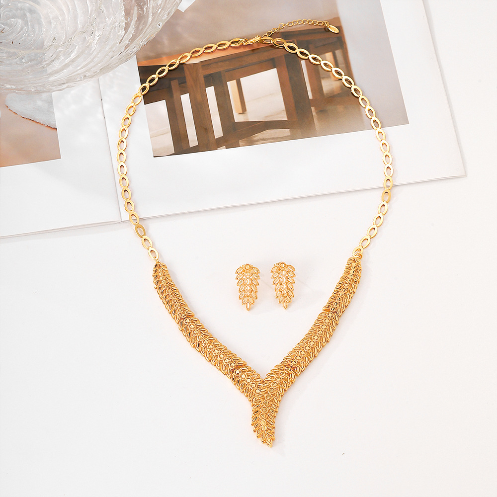 Europeos y estadounidenses juegos de joyería, joyería para mujeres, collares de pendientes, dos piezas, opciones transfronterizas, joyería popular y exquisita image 4
