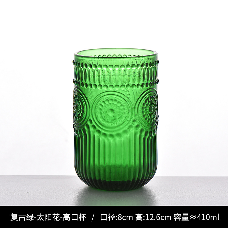 Copa de rayas verticales de vidrio retro europeo, copa de vino tinto, copa de postre alto de helado, copa de vino de frutas de uva de champán casero