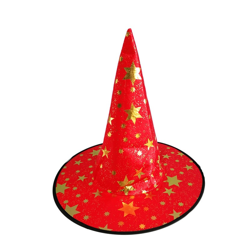 Sombrero de bruja de Halloween para niños maquillaje para adultos accesorios de ropa estampado sombrero de pentaco sombrero de bruja fiesta