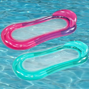 Cross-Border Ready-Made Inflatable Floating Lounge Chair, Water Pvc Foldableing Backrest Floating Bed, Pool Floating Hammock, Inflatable Floating Row