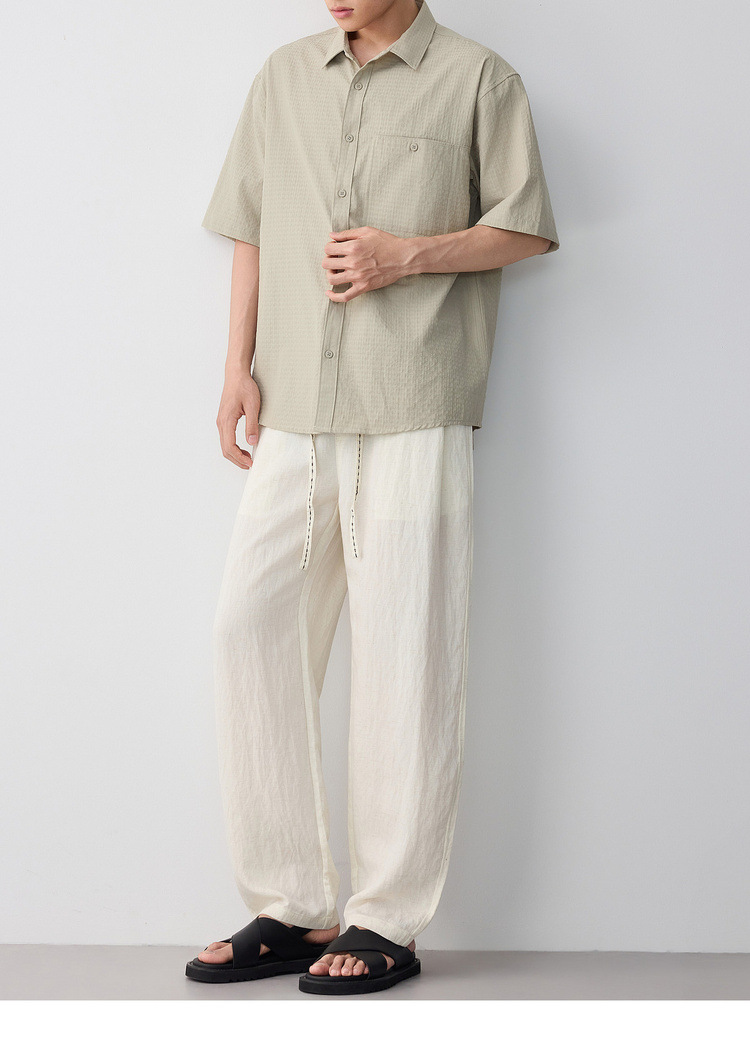 Áo sơ mi nam dài tay công sở chất liệu cotton phom thường — trắng chi tiết 25
