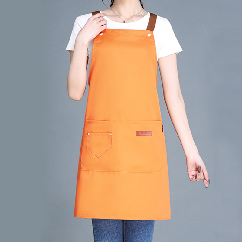 ケータリング用エプロン、カスタマイズされたロゴプリント、キッチン防水・耐油ウェイター作業服、ホルターネックロングエプロン|undefined