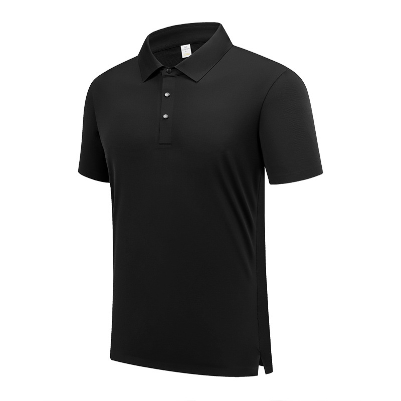 Sudor-wicking ligero sensible al hielo de secado rápido 5A antibacteriano de gama alta de manga corta Camiseta de cuello polo de los hombres logotipo personalizado