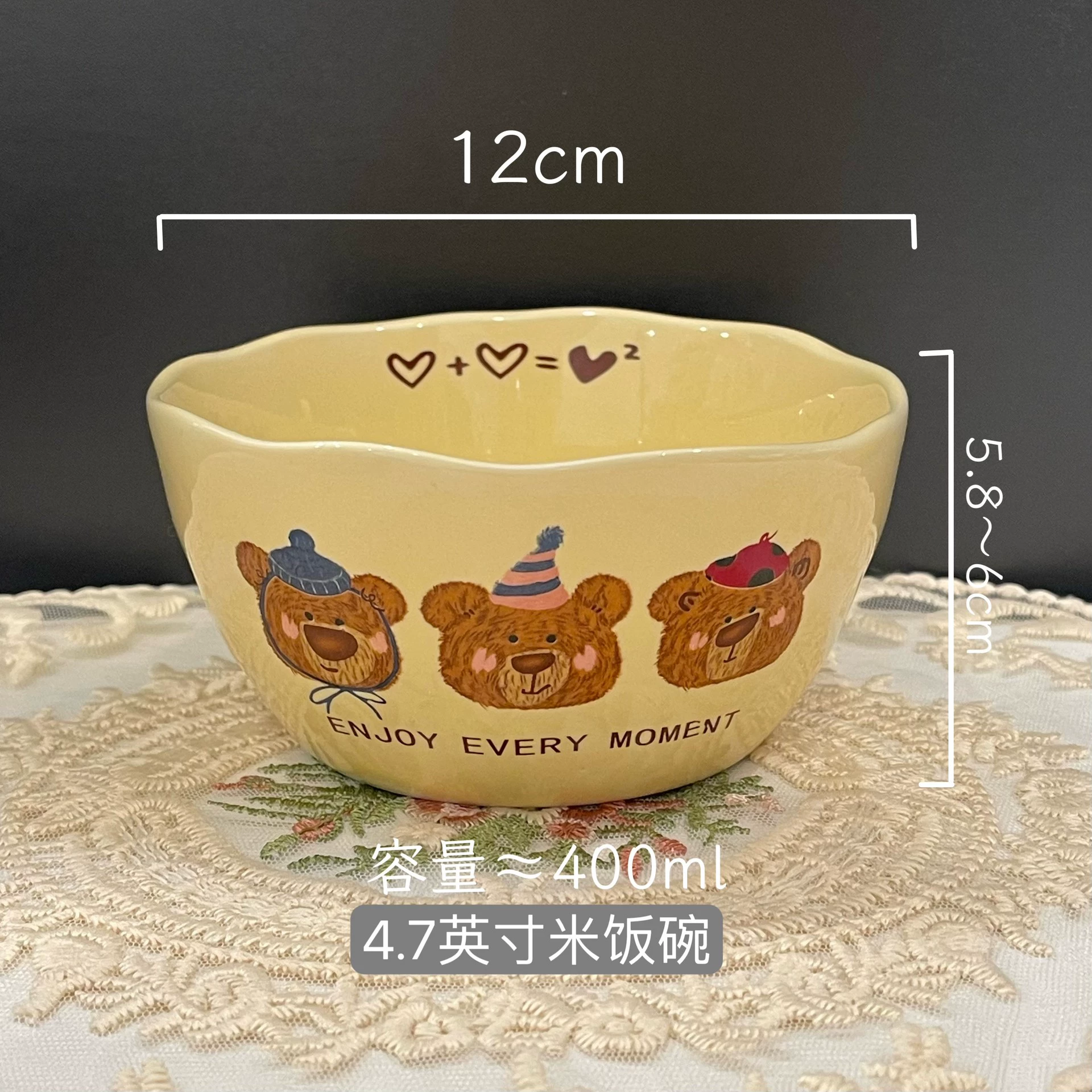 Cute ceramic tableware, set, with little bears