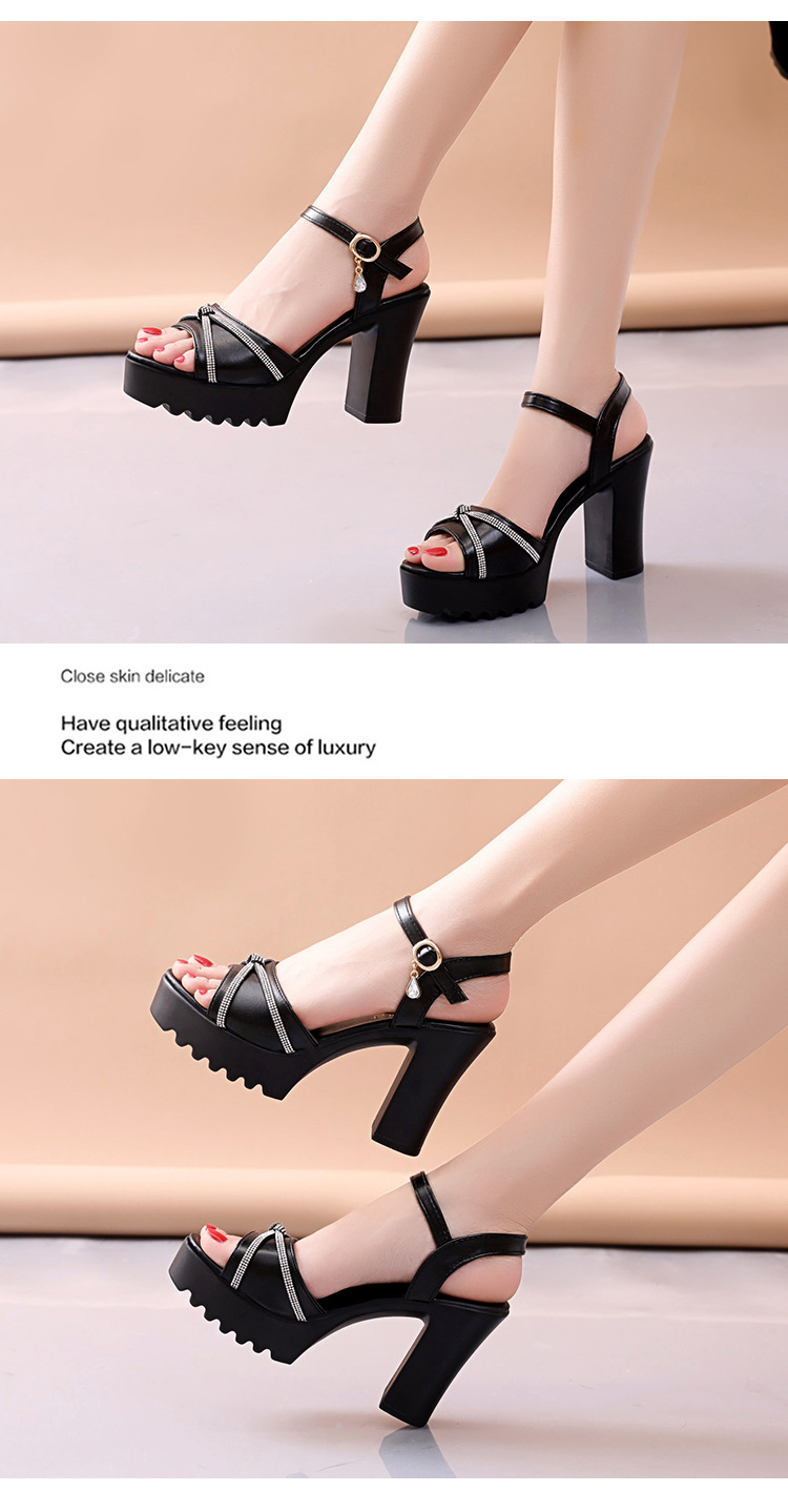 Sandales hautes à talons épais, plateforme imperméable, polyvalentes, en cuir souple, confortables et élégantes, nouvelle collection 2024_voghion.com