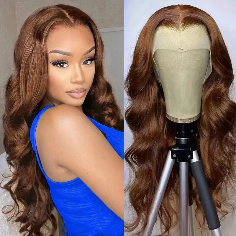New European and American front lace wig women's long straight hair wig full top chemical fiber free split head set wholesale