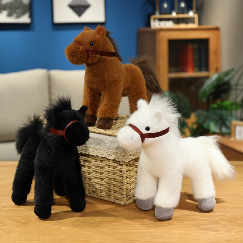 New imitation horse plush toy pony doll creative doll home decoration zodiac horse cross-border hot wholesale